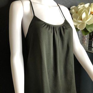 OLIVE GREEN CAMI TOP ANN TAYLOR SMALL